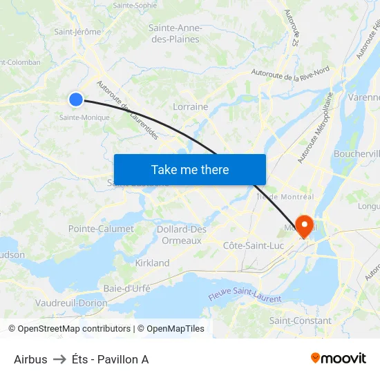 Airbus to Éts - Pavillon A map