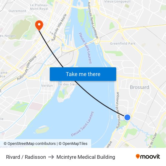 Rivard / Radisson to Mcintyre Medical Building map