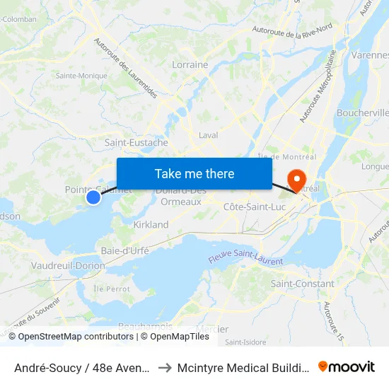 André-Soucy / 48e Avenue to Mcintyre Medical Building map