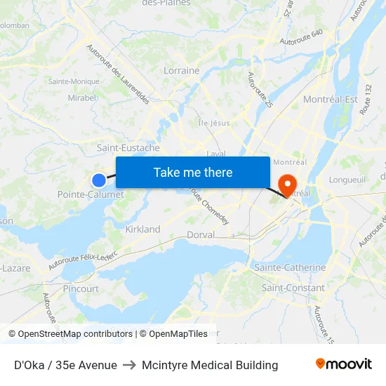 D'Oka / 35e Avenue to Mcintyre Medical Building map