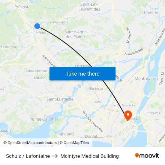 Schulz / Lafontaine to Mcintyre Medical Building map