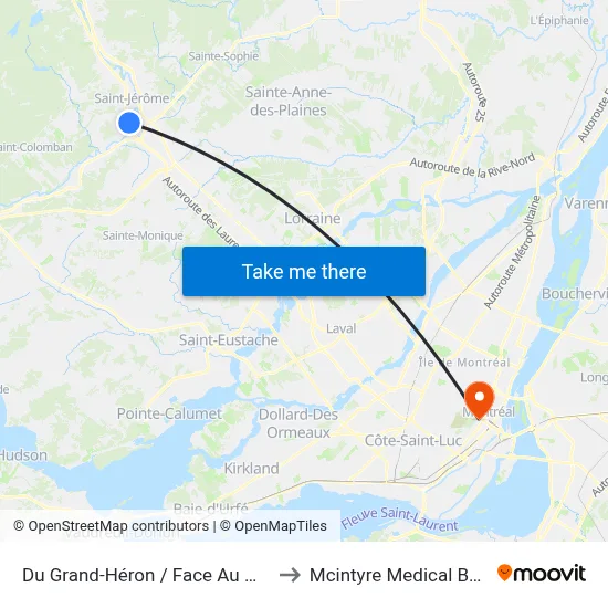 Du Grand-Héron / Face Au Wal-Mart to Mcintyre Medical Building map