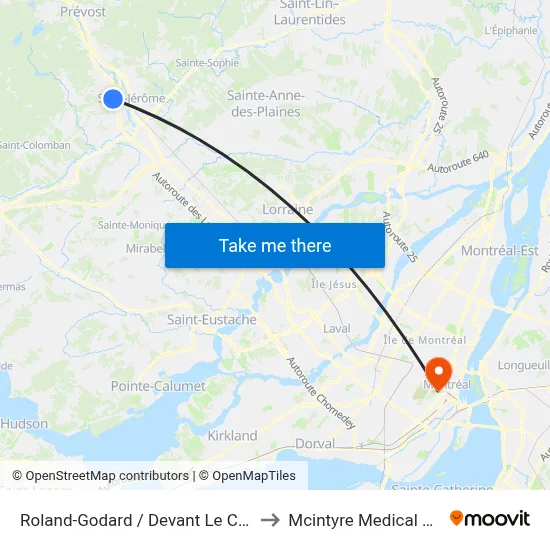 Roland-Godard / Devant Le Civique 721 to Mcintyre Medical Building map