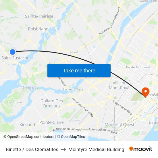 Binette / Des Clématites to Mcintyre Medical Building map