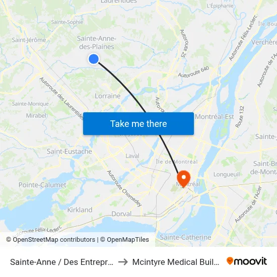 Sainte-Anne / Des Entreprises to Mcintyre Medical Building map