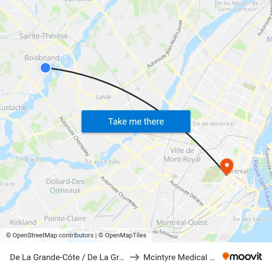 De La Grande-Côte / De La Grande-Allée to Mcintyre Medical Building map