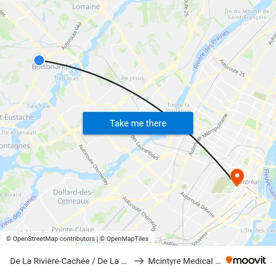 De La Rivière-Cachée / De La Grande-Allée to Mcintyre Medical Building map