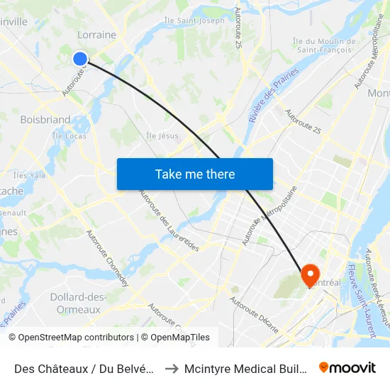 Des Châteaux / Du Belvédère to Mcintyre Medical Building map