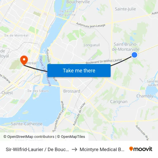 Sir-Wilfrid-Laurier / De Boucherville to Mcintyre Medical Building map