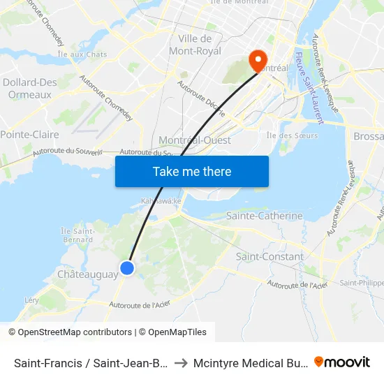 Saint-Francis / Saint-Jean-Baptiste to Mcintyre Medical Building map