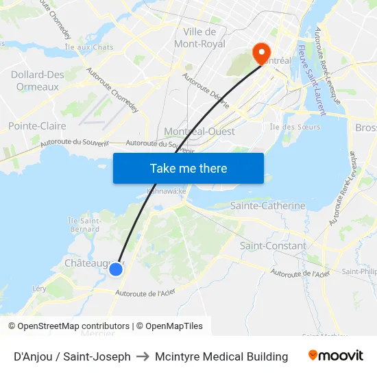 D'Anjou / Saint-Joseph to Mcintyre Medical Building map