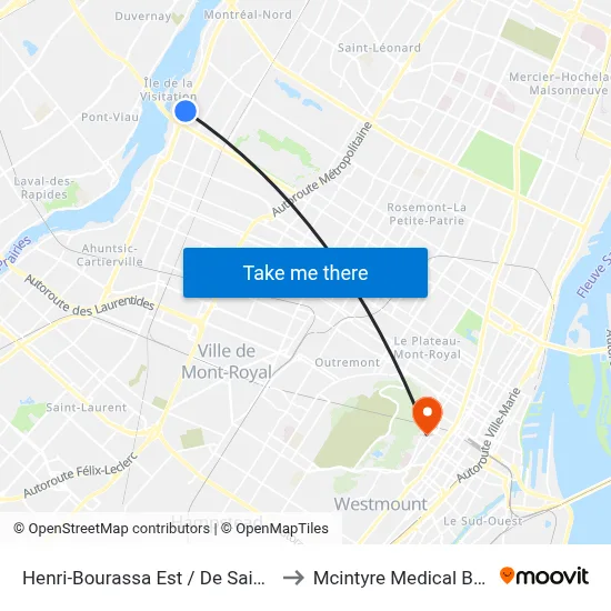 Henri-Bourassa Est / De Saint-Firmin to Mcintyre Medical Building map