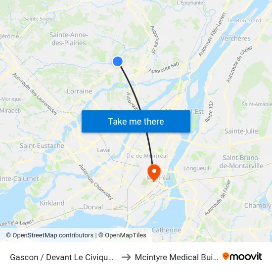 Gascon / Devant Le Civique 3620 to Mcintyre Medical Building map