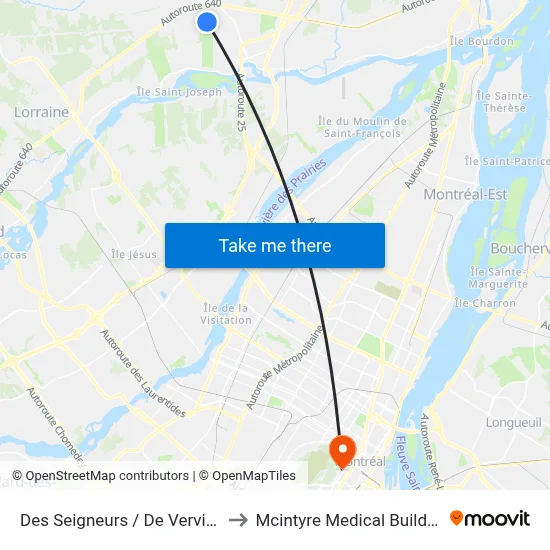 Des Seigneurs / De Verviers to Mcintyre Medical Building map