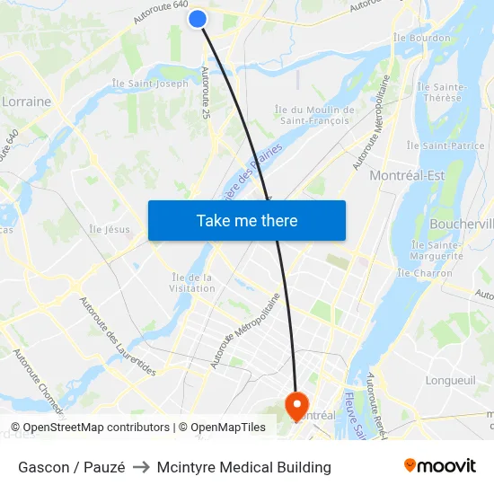 Gascon / Pauzé to Mcintyre Medical Building map