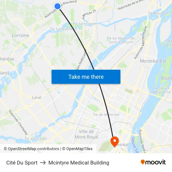 Cité Du Sport to Mcintyre Medical Building map