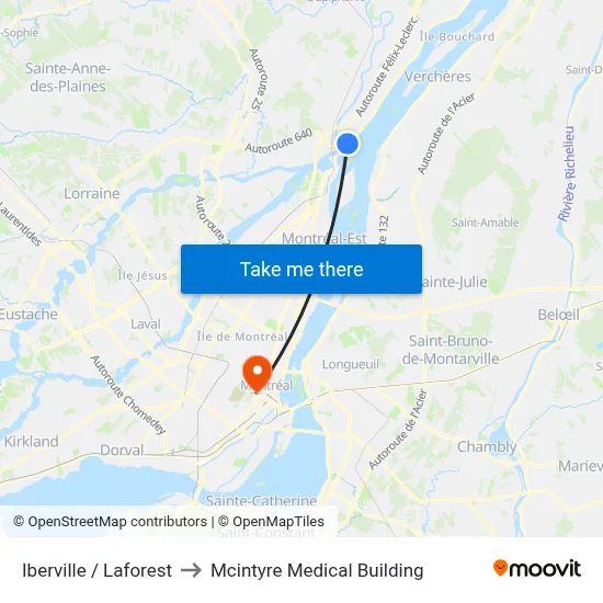 Iberville / Laforest to Mcintyre Medical Building map