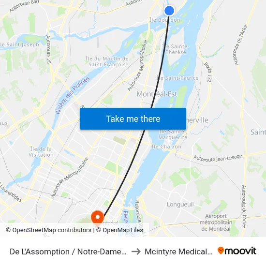 De L'Assomption / Notre-Dame-Des-Champs to Mcintyre Medical Building map