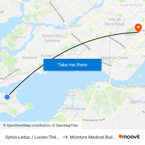 Sylvio-Leduc / Lucien-Thériault to Mcintyre Medical Building map