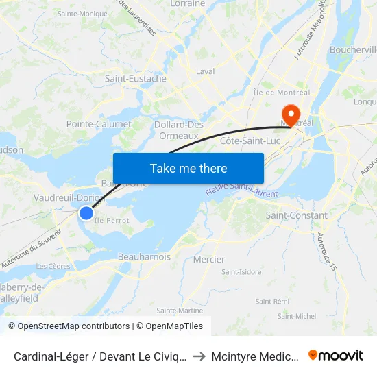 Cardinal-Léger / Devant Le Civique 106 (Tabagie) to Mcintyre Medical Building map