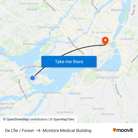 De L'Île / Forest to Mcintyre Medical Building map