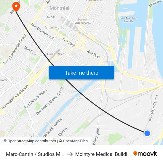 Marc-Cantin / Studios Mels to Mcintyre Medical Building map
