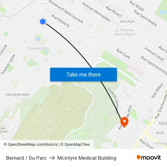 Bernard / Du Parc to Mcintyre Medical Building map