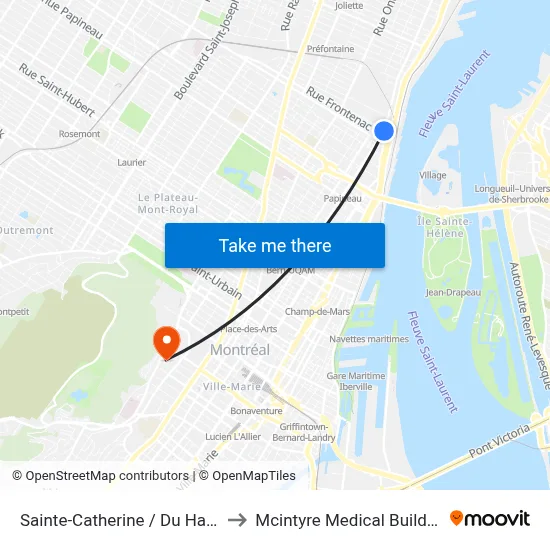 Sainte-Catherine / Du Havre to Mcintyre Medical Building map