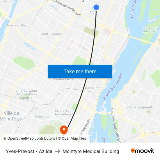 Yves-Prévost / Azilda to Mcintyre Medical Building map