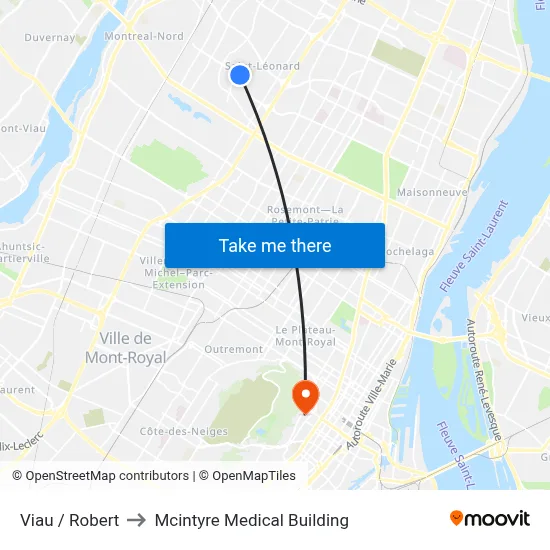 Viau / Robert to Mcintyre Medical Building map