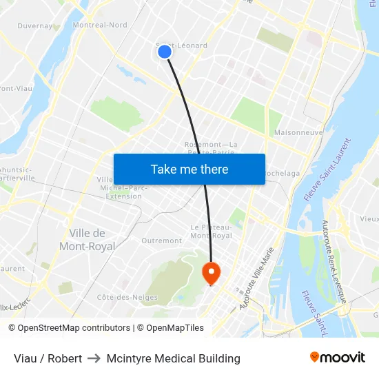 Viau / Robert to Mcintyre Medical Building map