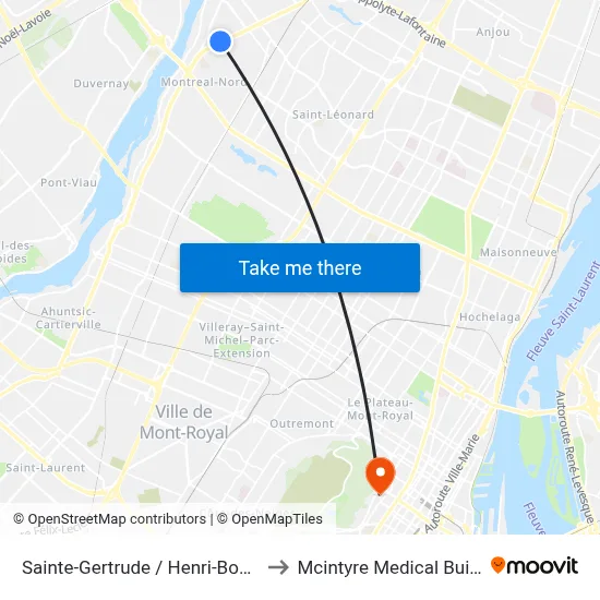 Sainte-Gertrude / Henri-Bourassa to Mcintyre Medical Building map