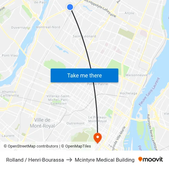 Rolland / Henri-Bourassa to Mcintyre Medical Building map