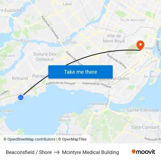 Beaconsfield / Shore to Mcintyre Medical Building map