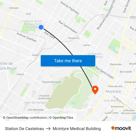 Station De Castelnau to Mcintyre Medical Building map