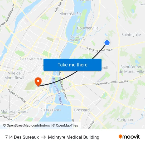 714 Des Sureaux to Mcintyre Medical Building map