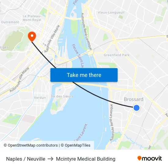 Naples / Neuville to Mcintyre Medical Building map