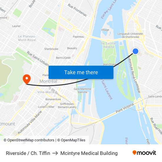 Riverside / Ch. Tiffin to Mcintyre Medical Building map