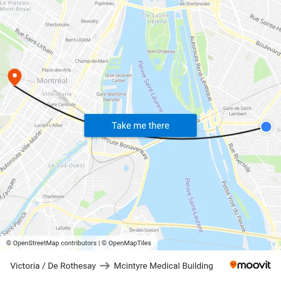 Victoria / De Rothesay to Mcintyre Medical Building map