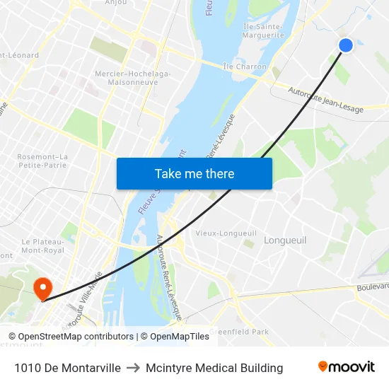 1010 De Montarville to Mcintyre Medical Building map