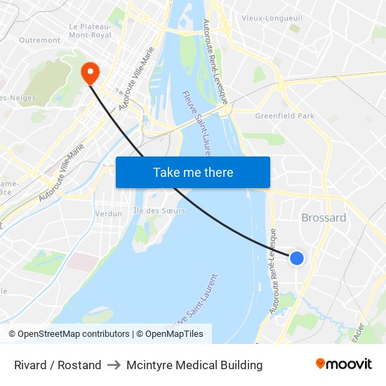 Rivard / Rostand to Mcintyre Medical Building map