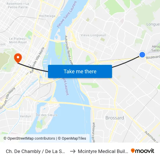 Ch. De Chambly / De La Savane to Mcintyre Medical Building map