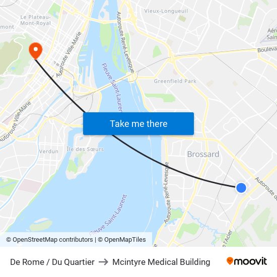De Rome / Du Quartier to Mcintyre Medical Building map