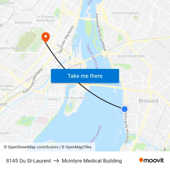 8145 Du St-Laurent to Mcintyre Medical Building map