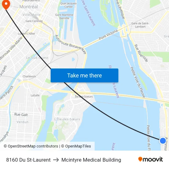 8160 Du St-Laurent to Mcintyre Medical Building map