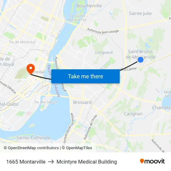 1665 Montarville to Mcintyre Medical Building map