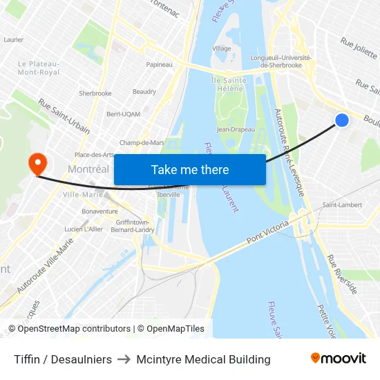 Tiffin / Desaulniers to Mcintyre Medical Building map