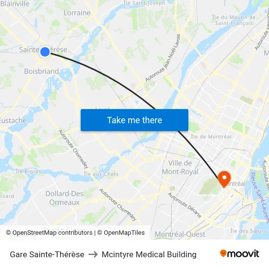 Gare Sainte-Thérèse to Mcintyre Medical Building map