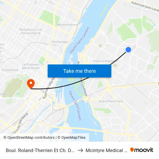 Boul. Roland-Therrien Et Ch. Du Tremblay() to Mcintyre Medical Building map