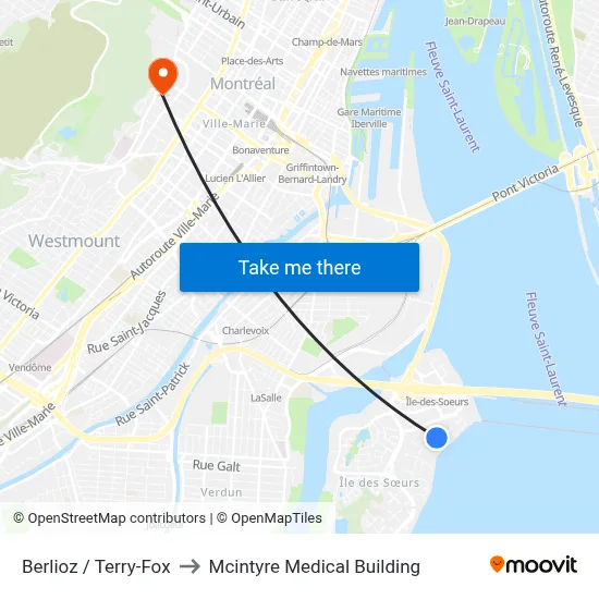 Berlioz / Terry-Fox to Mcintyre Medical Building map